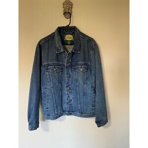 Cabelas Vintage Jean Jacket Medium Wash Denim Trucker Jacket Button Down Coat M